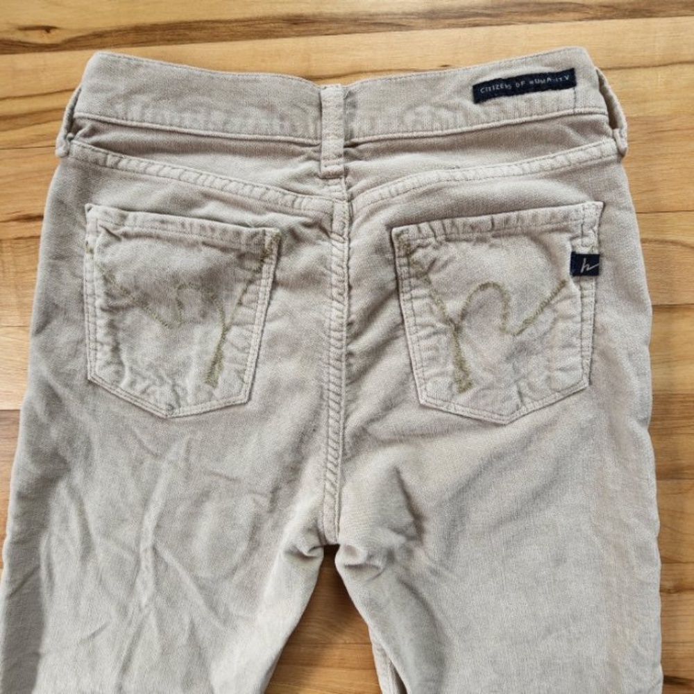 Citizens Of Humanity Cream/Beige Velvet Corduroy Jeans 25